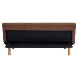 Home Detail Salerno 3 Seater Sofa Bed Brown Air Leather Tufted Backrest With Wooden Legs Clic Clac - thumbnail 3