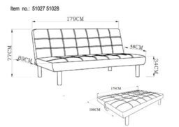 Home Detail Salerno 3 Seater Sofa Bed Brown Air Leather Tufted Backrest With Wooden Legs Clic Clac - thumbnail 6