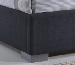 Save On Goods UK 4Ft6 Double Grey, Woven Linen Fabric Upholstered Bed Frame Bedstead - thumbnail 2
