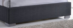 Save On Goods UK 4Ft6 Double Grey, Woven Linen Fabric Upholstered Bed Frame Bedstead - thumbnail 3