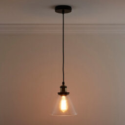 K Living Lucy One Light Hanging Clear Glass Ceiling Pendant With Filament Bulb - thumbnail 3