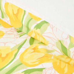 Homescapes Yellow Tulips Digitally Printed Cotton Duvet Cover Set, Super King - thumbnail 2