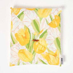 Homescapes Yellow Tulips Digitally Printed Cotton Duvet Cover Set, Super King - thumbnail 6