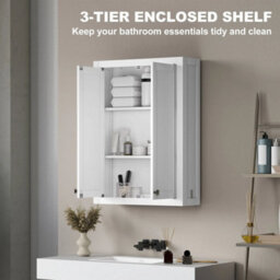 Wall Mounted Storage With Adjustable Shelves, Bathroom Wall Cabinet - thumbnail 5