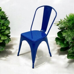 2Pc Blue Metal Tolix Chairs, Metal Dining Chairs, Metal Bistro Chair - thumbnail 6