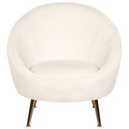 Beliani Armchair Langa Velvet Off-White - thumbnail 4