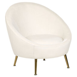Beliani Armchair Langa Velvet Off-White