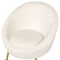 Beliani Armchair Langa Velvet Off-White - thumbnail 6