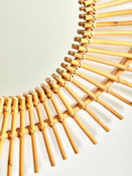 Orsina Natural Rattan Eye Shapped Wall Mirror, Rattan Frame Large Wall Mirror, Unique Wooden Frame Mirror - thumbnail 5