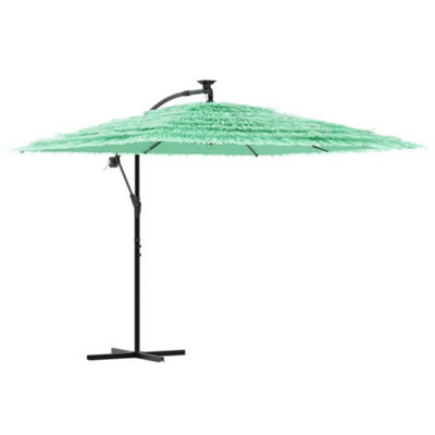 Berkfield Durable Garden Parasol With Steel Pole Green 269X269X235 Cm