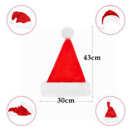 Amorly 30X43Cm Adult Christmas Santa Hat, Thicken Soft Velvet Comfortable Santa Hat, Holiday Party Headwear For Christmas Decorations - thumbnail 4