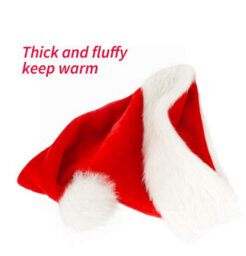 Amorly 30X43Cm Adult Christmas Santa Hat, Thicken Soft Velvet Comfortable Santa Hat, Holiday Party Headwear For Christmas Decorations - thumbnail 2