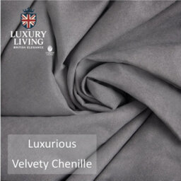 Luxury Living Velvet Chenille Thermal Fleece Lined Pencil Pleat Top Door Curtain 137Cm X 213Cm Slate - thumbnail 3