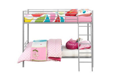Dorel Home Bunk Bed Convertible Metal Silvergrey, Single - image 1