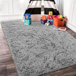 Ameha Grey Area Rugs For Bedroom Non Slip Fluffy Shaggy Thick Pile Non-Shedding Rug For Dining Room, 80 X 150 Cm - thumbnail 8