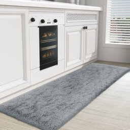 Ameha Grey Area Rugs For Bedroom Non Slip Fluffy Shaggy Thick Pile Non-Shedding Rug For Dining Room, 80 X 150 Cm - thumbnail 9