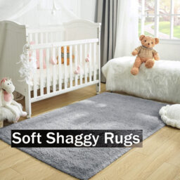 Ameha Grey Area Rugs For Bedroom Non Slip Fluffy Shaggy Thick Pile Non-Shedding Rug For Dining Room, 80 X 150 Cm - thumbnail 1
