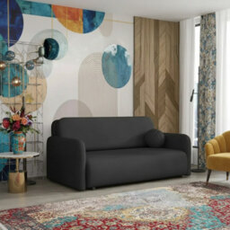 Viva Sun Iv Living Room Sofa Bed Sleeper Chair With Storage Compartment Metal Legs Chipboard 170X103X85Cm Black