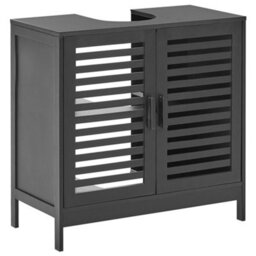 Beliani Vanity Unit Missoula Bamboo 60 Cm Black