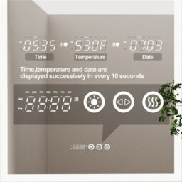Luvodi 60X90Cm Vertical Arch-Shape Led Bathroom Mirror Backlit Frameless Lighted Mirror W/ Date And Time, Temperature, 3 Colors - thumbnail 4
