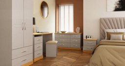 Lancaster Triple Mirror Wardrobe In Cream & Oak (Ready Assembled) - thumbnail 8
