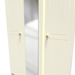 Lancaster Triple Mirror Wardrobe In Cream & Oak (Ready Assembled) - thumbnail 7