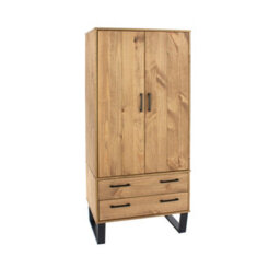 Core Products Texas 2 Door, 2 Drawer Wardrobe - Antique Waxed Pine, H176.0Cm X W76.5Cm X D53.0Cm - thumbnail 3
