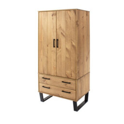 Core Products Texas 2 Door, 2 Drawer Wardrobe - Antique Waxed Pine, H176.0Cm X W76.5Cm X D53.0Cm - thumbnail 6