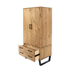 Core Products Texas 2 Door, 2 Drawer Wardrobe - Antique Waxed Pine, H176.0Cm X W76.5Cm X D53.0Cm - thumbnail 4