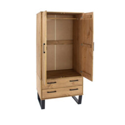 Core Products Texas 2 Door, 2 Drawer Wardrobe - Antique Waxed Pine, H176.0Cm X W76.5Cm X D53.0Cm - thumbnail 5