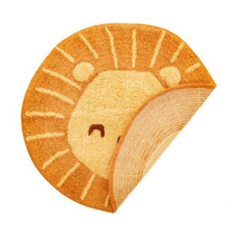 Sass & Belle Cute Lion Head Children's Rug Mat, Brown - thumbnail 2