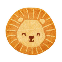 Sass & Belle Cute Lion Head Children's Rug Mat, Brown - thumbnail 1