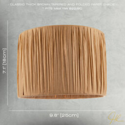 Happy Homewares Classic And Vintage Brown Folded And Tapered Paper Pendant Lamp Shade - thumbnail 7