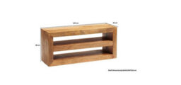 Buttercup Farm Toko Light Mango Open Media Unit - Solid Mango Wood - L35 X W107 X H48 Cm - thumbnail 4