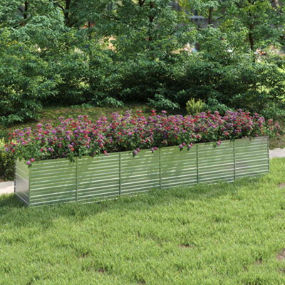 Vidaxl Garden Raised Bed 480X80X77 Cm Galvanized Steel Silver - image 1