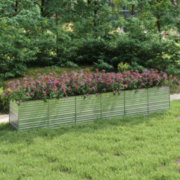 Vidaxl Garden Raised Bed 480X80X77 Cm Galvanized Steel Silver - thumbnail 1