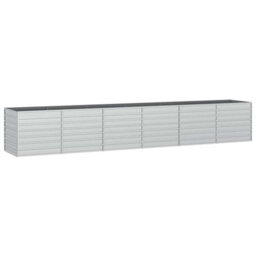 Vidaxl Garden Raised Bed 480X80X77 Cm Galvanized Steel Silver - thumbnail 2