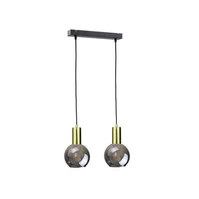 Luminosa Lighting Luminosa Supra Bar Pendant Ceiling Light Black, Gold, 50Cm, 2X E27