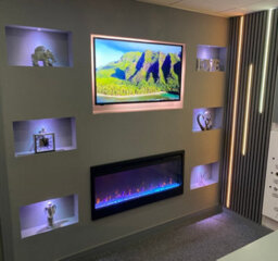 Diy Plug & Play Media Wall Led Lighting Kit With 6X Alcove Spot Lights & Tv Led Strip Lighting + Remote Dimmer Cool White 6000K