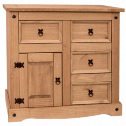 Lassic Vida Designs Corona 1 Door 4 Drawer Small Sideboard Storage Cabinet Cupboard - thumbnail 7