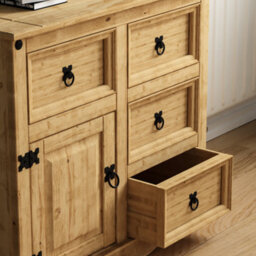 Lassic Vida Designs Corona 1 Door 4 Drawer Small Sideboard Storage Cabinet Cupboard - thumbnail 5