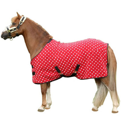 "Supreme Products Dotty Fleece Horse Rug Red (3 6"")" - image 1