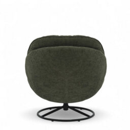 Green Chenille Fabric Azura Swivel Accent Chair With Footstool - thumbnail 7