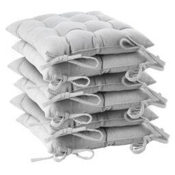 Harbour Housewares Square Garden Chair Seat Cushions - Grey - Pack Of 6 - thumbnail 1