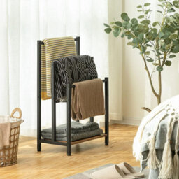 HOOBRO Freestanding Towel Rack, 3 Tier Metal Blanket Rack, Blanket Ladder Holder For Bathroom, Industrial Drying And Display Rack - thumbnail 3