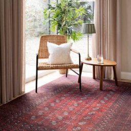 Loomed Distressed Red Traditional Persian Style Washable Non Slip Runner Rug 240X330Cm - thumbnail 2