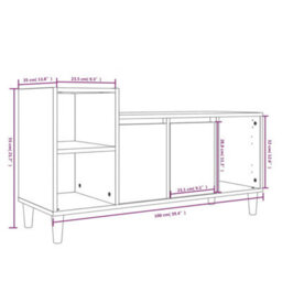 Walplus Tv Cabinet High Gloss White 100X35X55 Cm Engineered Wood - thumbnail 9