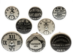 Mango Tree Cupboard Knobs Decorative Timeless Black And White Clock And Old Style Patterns Ceramic Door And Drawer Handles Set Of 8 - thumbnail 3
