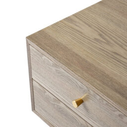 Nordlys 2-Drawer Metal And Wood Nightstand Classic Style Bedroom - thumbnail 7