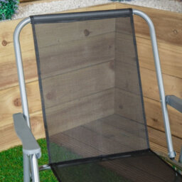 Samuel Alexander 6 X Foldable Garden Chairs Fixed Position Garden Chairs With Grey Frame And Black Fabric - thumbnail 5